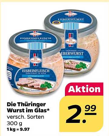 Die Thüringer Wurst im Glas* versch. Sorten 300 g 1 kg = 9.97