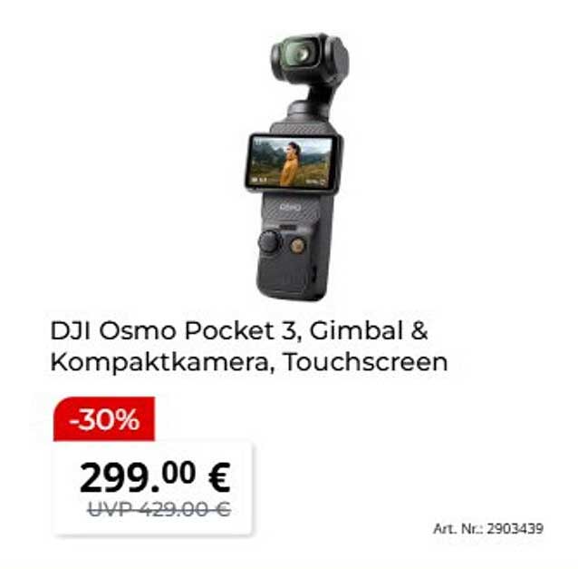 DJI Osmo Pocket 3, Gimbal & Kompaktkamera, Touchscreen
