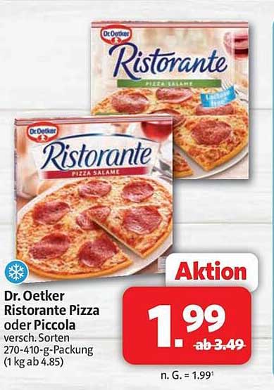 Dr. Oetker Ristorante Pizza oder Piccola versch. Sorten 270-410-g-Packung