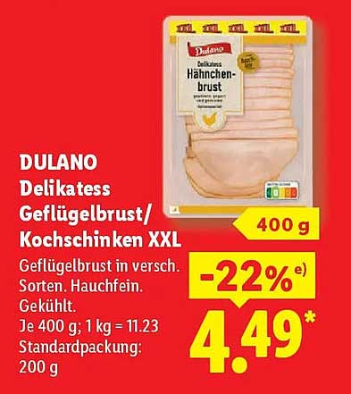 DULANO Delikatess Geflügelbrust/Kochschinken XXL
