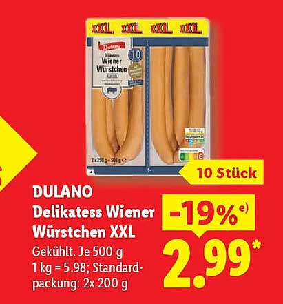 DULANO Delikatess Wiener Würstchen XXL