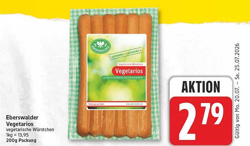 Eberswalder Vegetarios vegetarische Würstchen 200g Packung