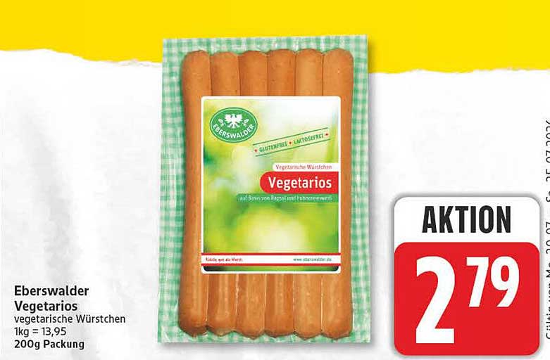 Eberswalder Vegetarios vegetarische Würstchen 200g Packung