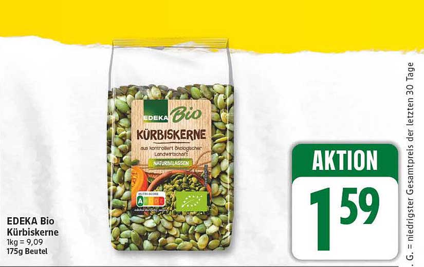 EDEKA Bio Kürbiskerne 1kg = 9,09 175g Beutel