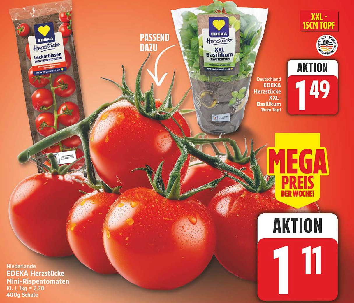 EDEKA Herzstücke Mini-Rispentomaten