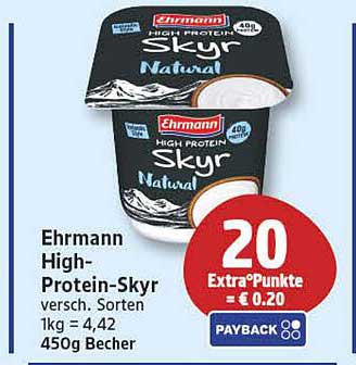 Ehrmann High-Protein-Skyr versch. Sorten 1kg = 4,42 450g Becher