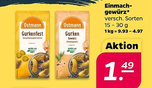 Einmach-gewürz* versch. Sorten 15 - 30 g 1kg = 9.93 - 4.97 Aktion