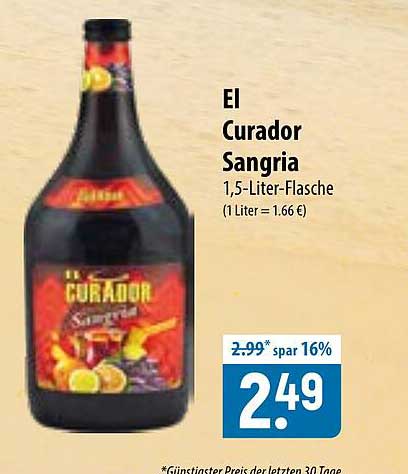 El Curador Sangria 1,5-Liter-Flasche
