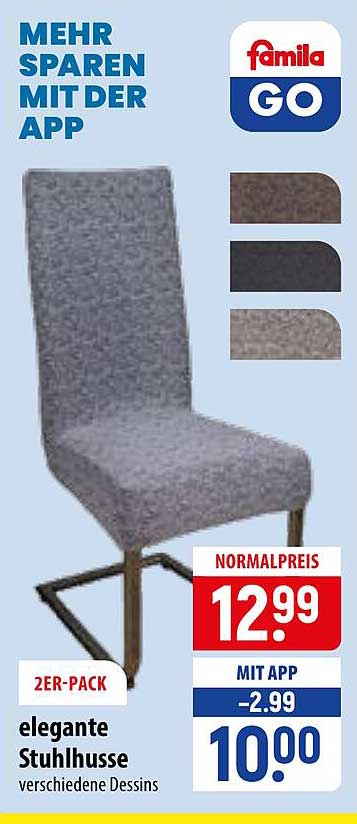 elegante Stuhlhusse verschiedene Dessins