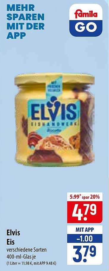 Elvis Eis verschiedene Sorten 400-ml-Glas je