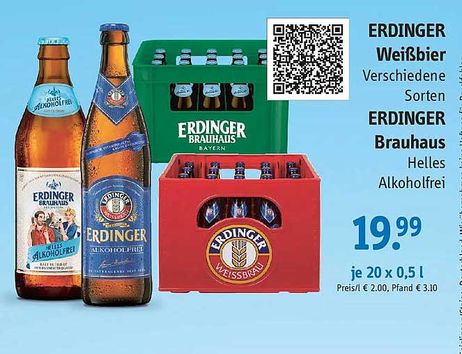 ERDINGER Weißbier Verschiedene Sorten ERDINGER Brauhaus Helles Alkoholfrei