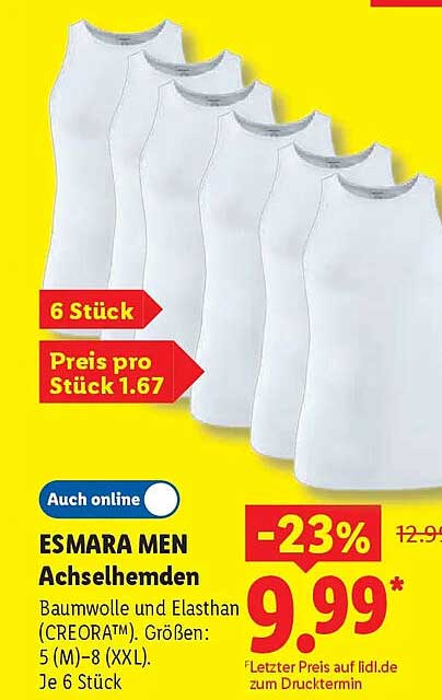 ESMARA MEN Achselhemden
