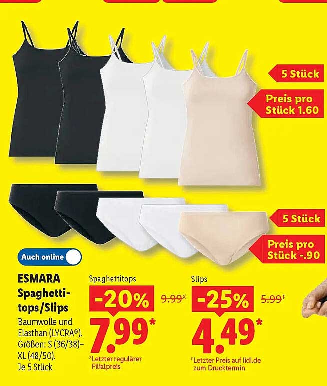 ESMARA Spaghetti-tops/Slips
