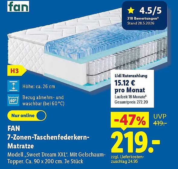 FAN 7-Zonen-Taschenfederkern-Matratze