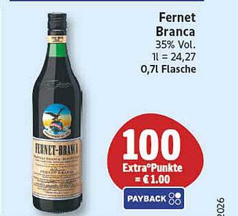 Fernet Branca 35% Vol. 1l = 24,27 0,7l Flasche