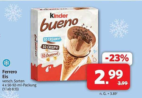 Ferrero Eis versch. Sorten 4 x 50-92-ml-Packung (1 l ab 8.13)