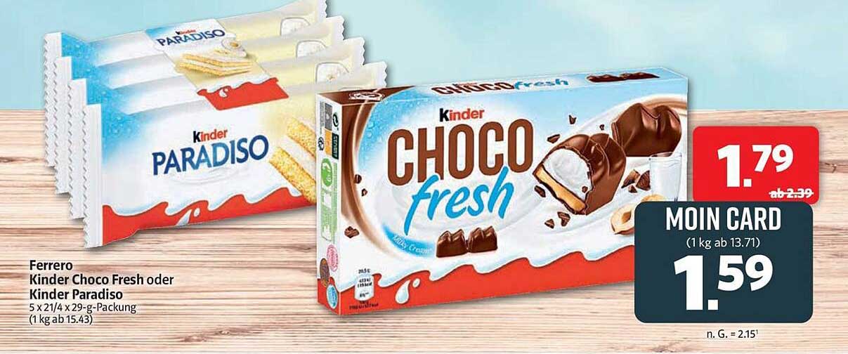 Ferrero Kinder Choco Fresh oder Kinder Paradiso
