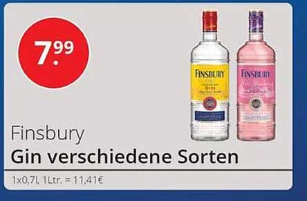 Finsbury Gin verschiedene Sorten