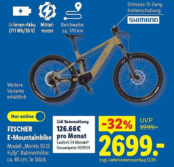 FISCHER E-Mountainbike Modell „Montis 10.0I Fully“