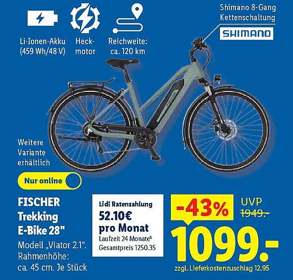 FISCHER Trekking E-Bike 28" Modell „Viator 2.1“