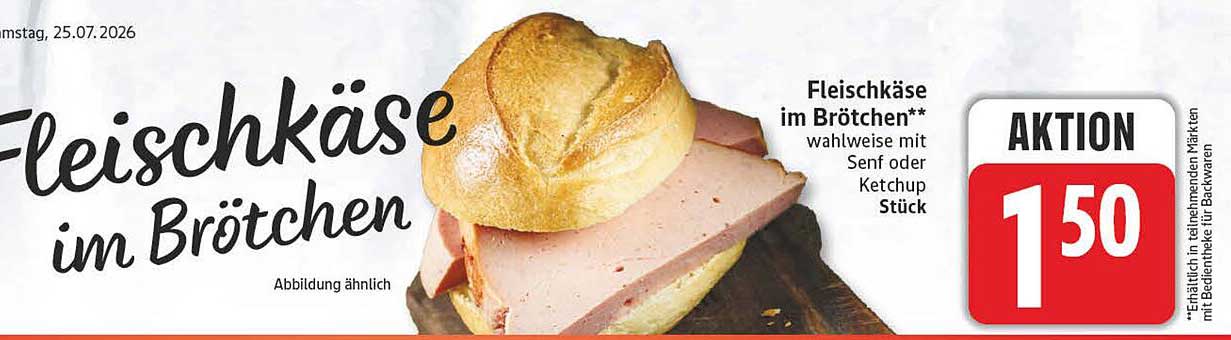 Fleischkäse im Brötchen