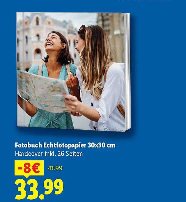 Fotobuch Echtfotopapier 30x30 cm Hardcover inkl. 26 Seiten
