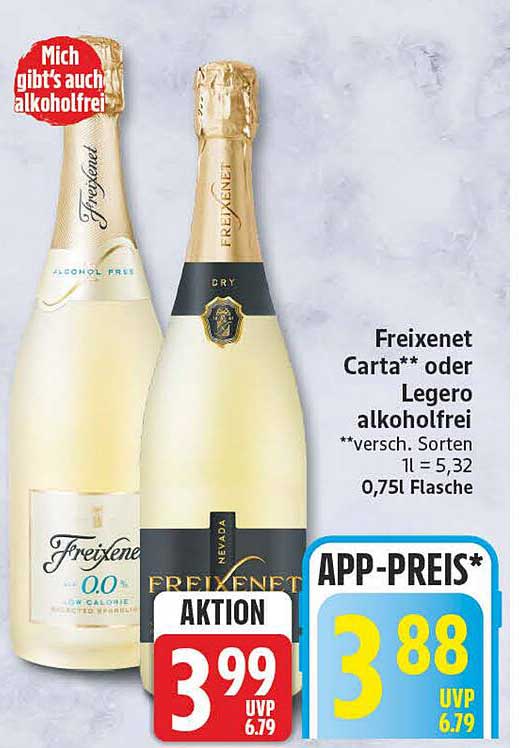 Freixenet Carta** oder Legero alkoholfrei