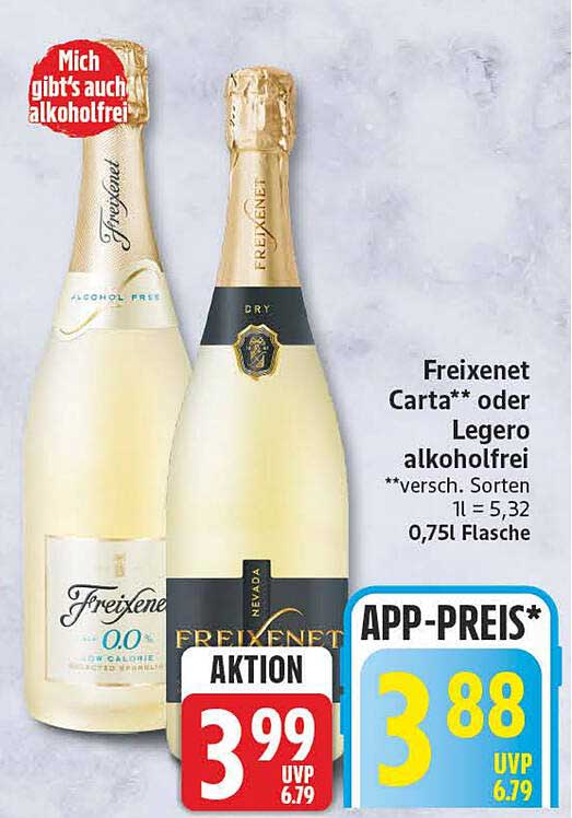 Freixenet Carta** oder Legero alkoholfrei
