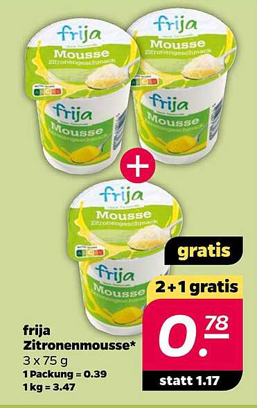 frija Zitronenmousse* 3 x 75 g