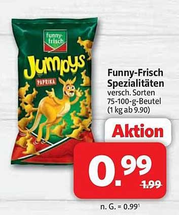 Funny-Frisch Spezialitäten versch. Sorten 75-100-g-Beutel (1 kg ab 9,90)