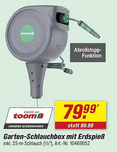 Garten-Schlauchbox mit Erdspieß inkl. 25-m-Schlauch (1/2")