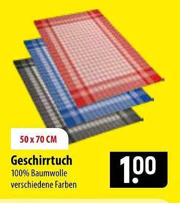 Geschirrtuch 100% Baumwolle verschiedene Farben