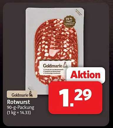 Goldmarie Rotwurst 90-g-Packung (1 kg = 14.33)