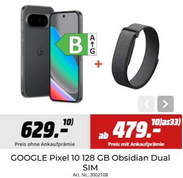 GOOGLE Pixel 10 128 GB Obsidian Dual SIM