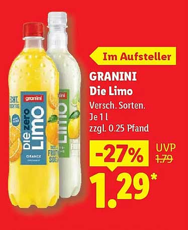 GRANINI Die Limo Versch. Sorten. Je 1 l zzgl. 0.25 Pfand