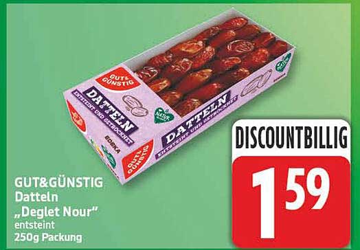 GUT&GÜNSTIG Datteln „Deglet Nour“ entsteint 250g Packung