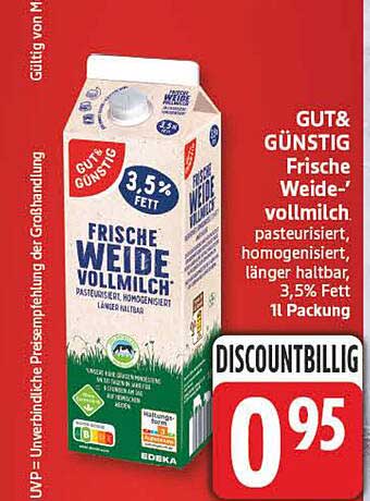 GUT&GÜNSTIG Frische Weidevollmilch