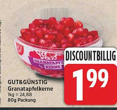 GUT&GÜNSTIG Granatapfelkerne 1kg = 24,88 80g Packing