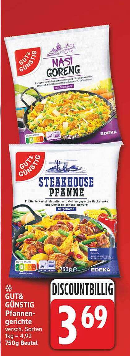 GUT&GÜNSTIG Pfannengerichte versch. Sorten 750g Beutel