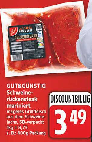 GUT&GÜNSTIG Schweine-rückensteak mariniert