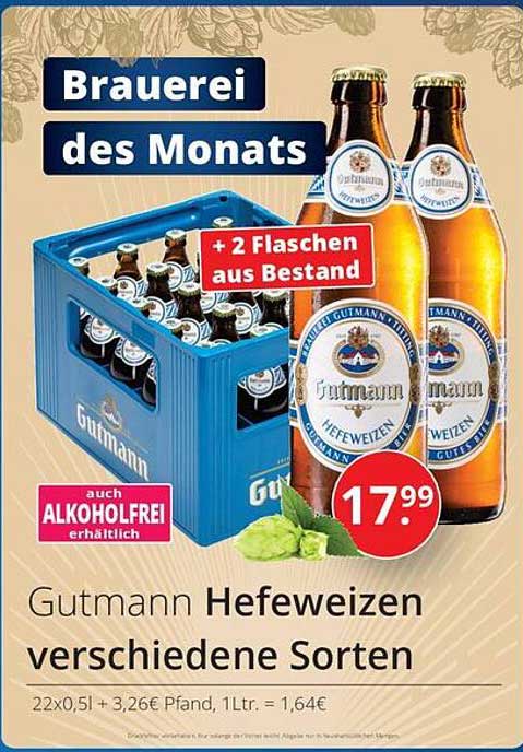 Gutmann Hefeweizen verschiedene Sorten