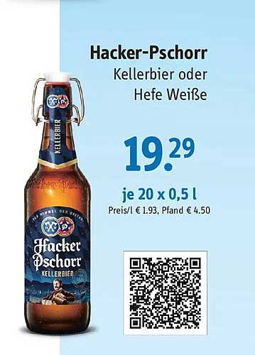 Hacker-Pschorr Kellerbier oder Hefe Weiße