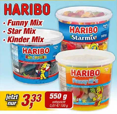 HARIBO Funny Mix • Star Mix • Kinder Mix