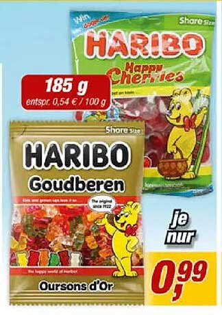 HARIBO Happy Cherries / HARIBO Goudberen / Oursons d'Or