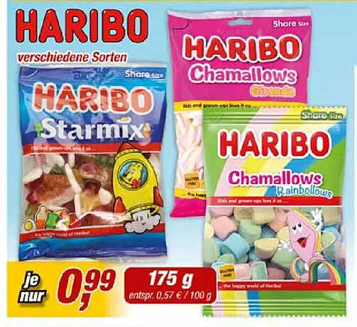 HARIBO verschiedene Sorten