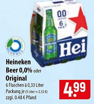 Heineken Beer 0,0% oder Original