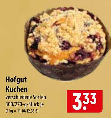 Hofgut Kuchen verschiedene Sorten 300/270-g-Stück je