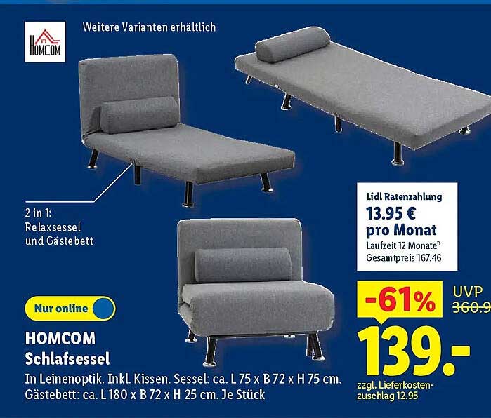 HOMCOM Schlafsessel