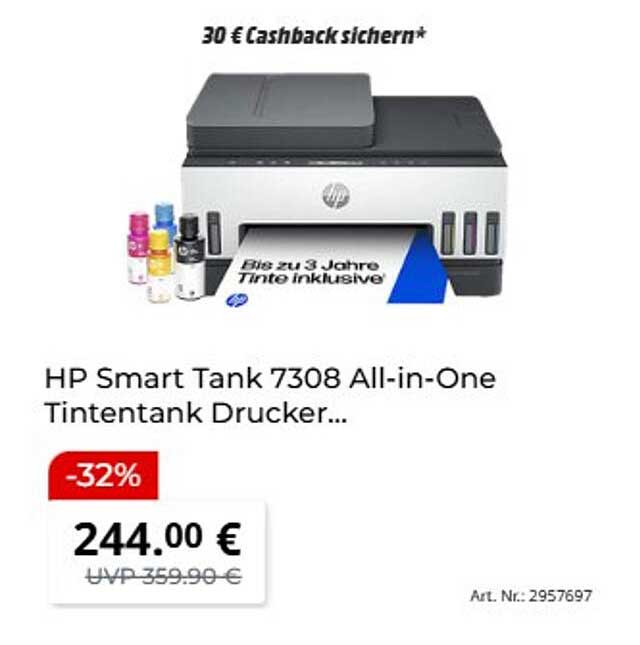 HP Smart Tank 7308 All-in-One Tintentank Drucker...