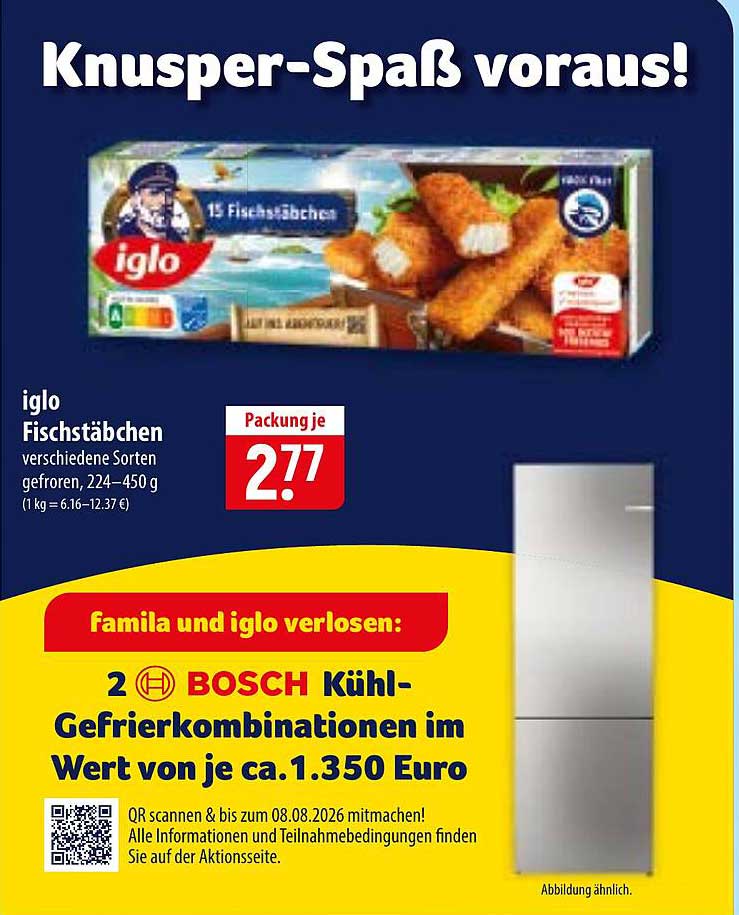 iglo Fischstäbchen verschiedene Sorten gefroren, 224–450 g